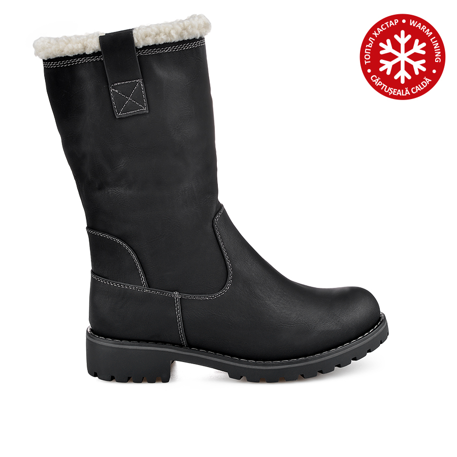 γυναικεία μποτάκια οικολογικό δέρμα μαύρο 0