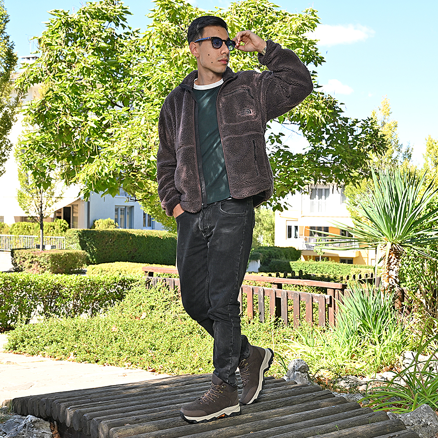 ανδρικά μποτάκια ύφασμα/οικολογικό δέρμα καφέ 6