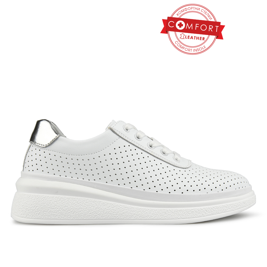 дамски обувки естествена кожа бели 0