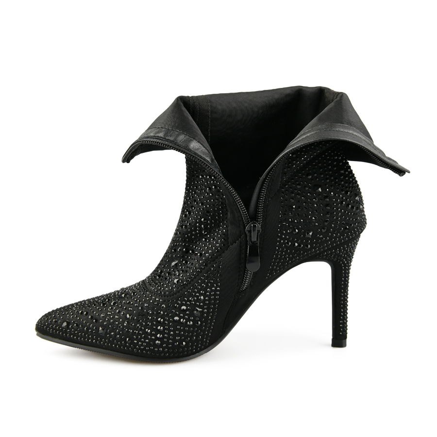 botine damă textil negru 4