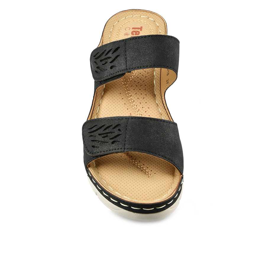 γυναικεία παντόφλες οικολογικό δέρμα μαύρο 1