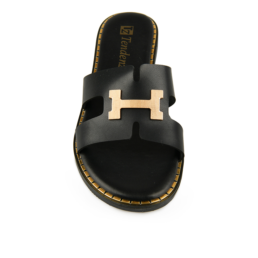 дамски чехли еко кожа черни 2