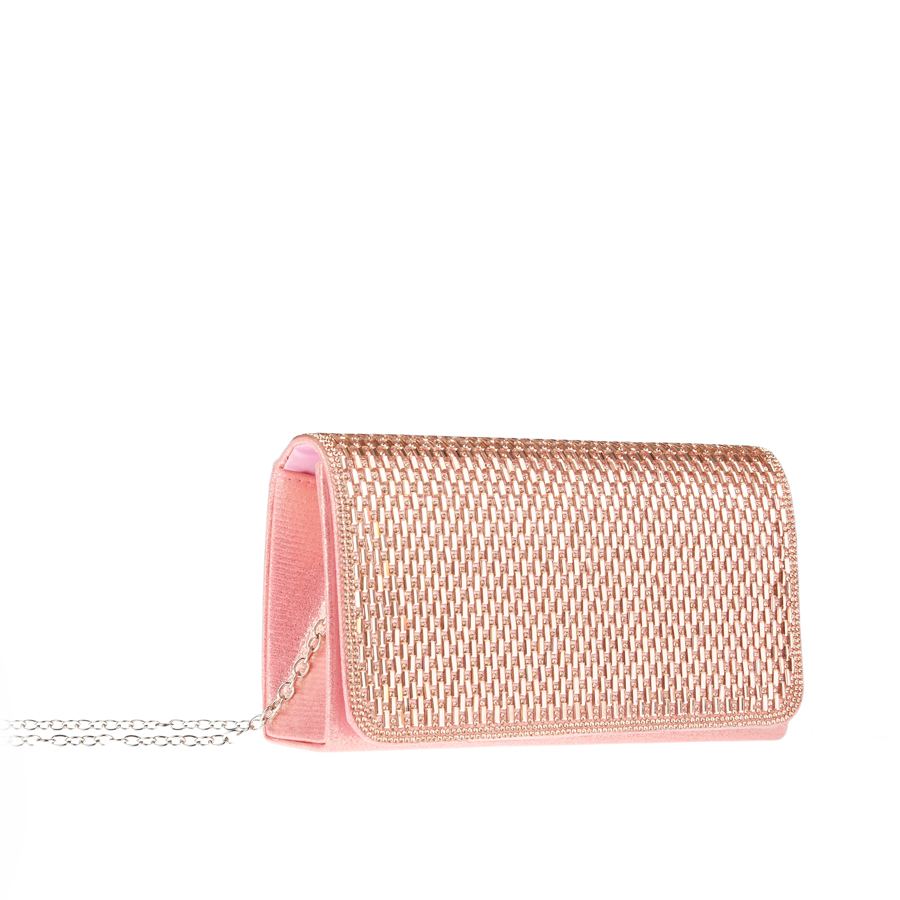 дамски клъч текстил розов 0