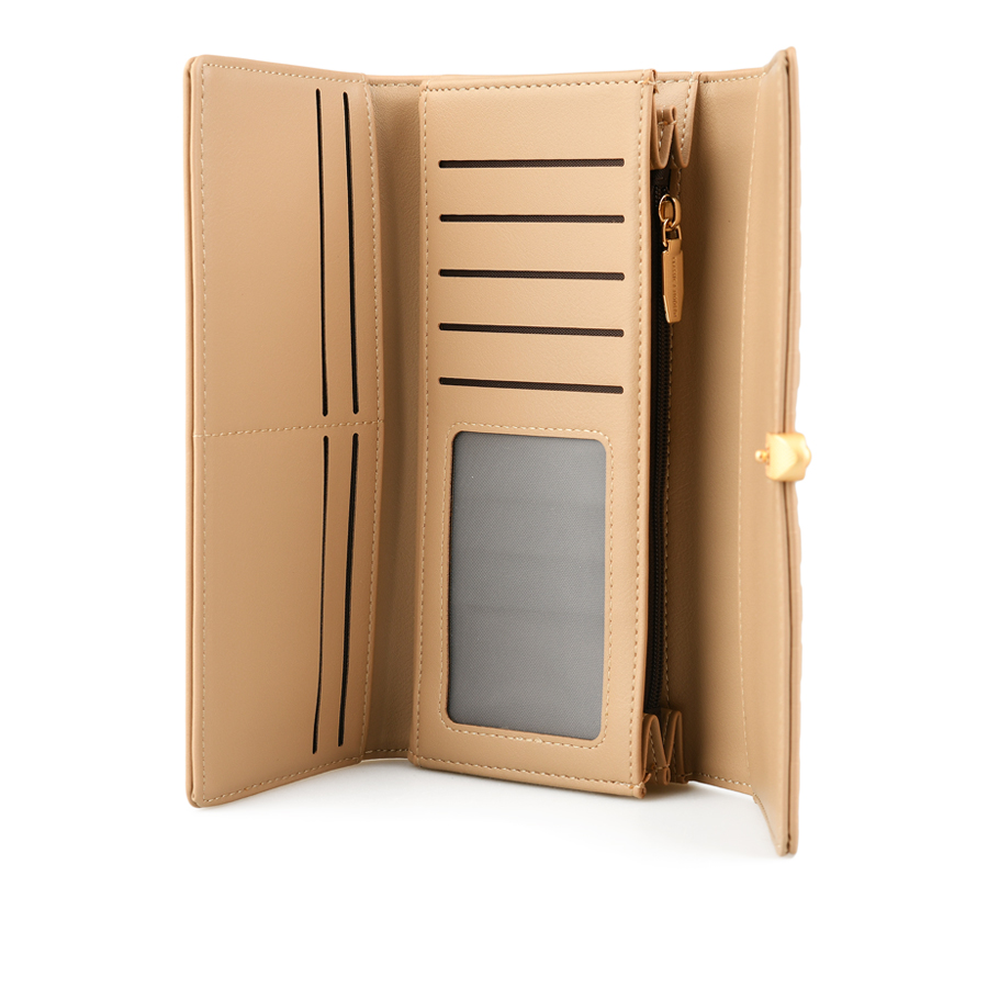 portofel damă piele ecologică bej 2