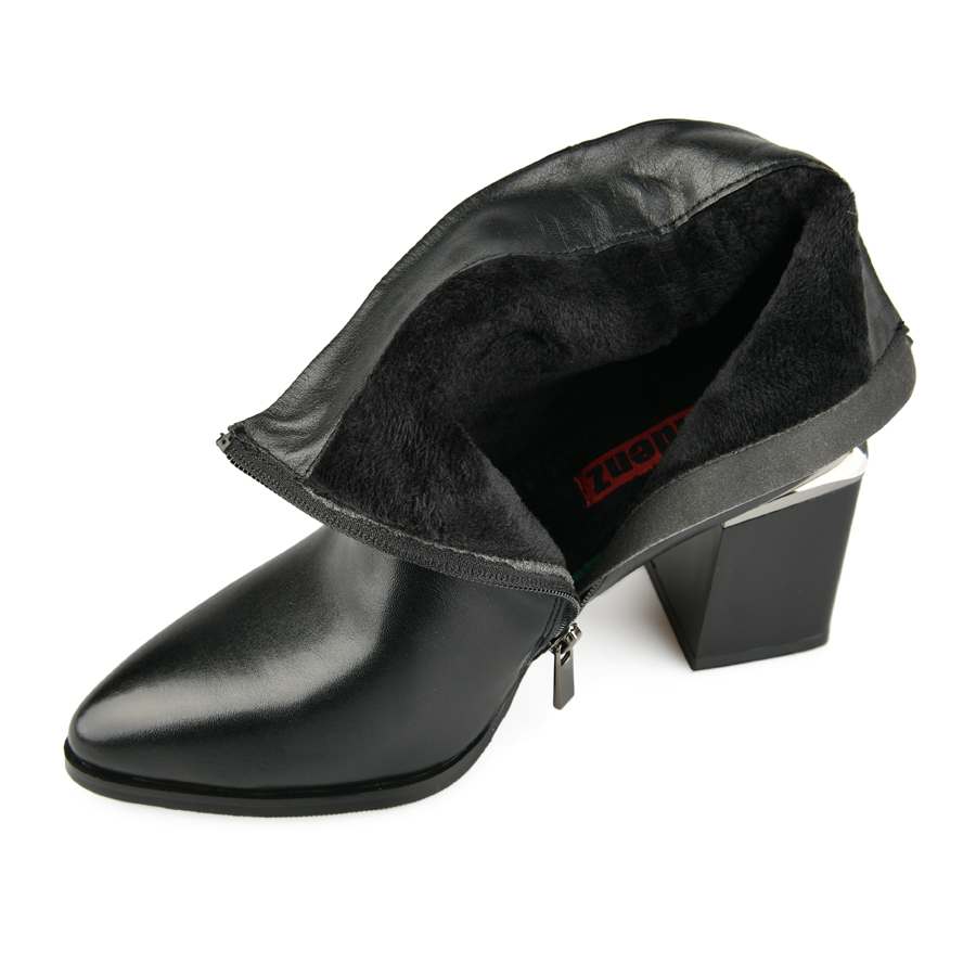 дамски боти еко кожа черни 5