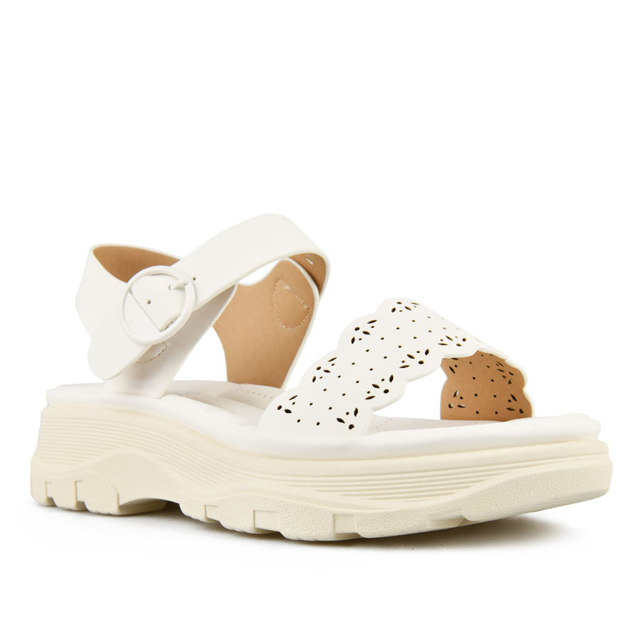 sandale damă piele ecologică alb 2