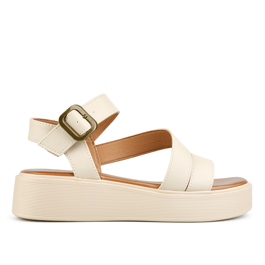 sandale damă piele ecologică bej 0