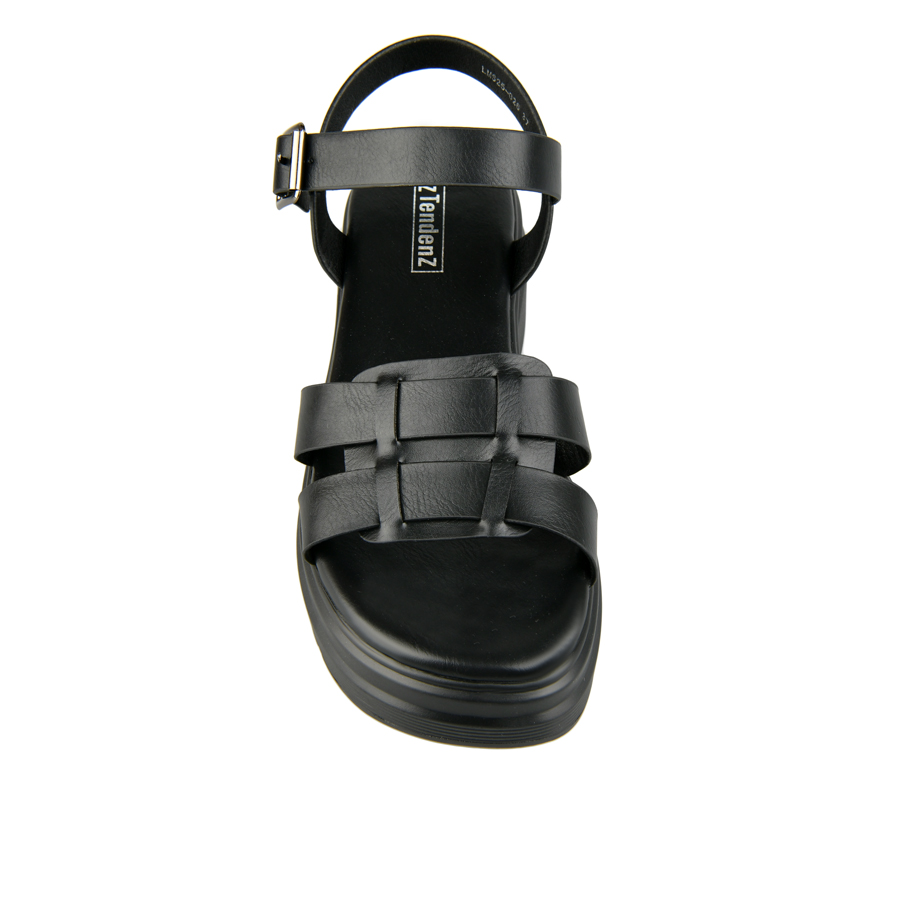 sandale damă piele ecologică negru 1