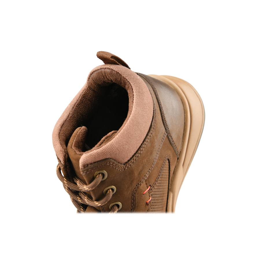 botine bărbați piele naturală/textil maro 5