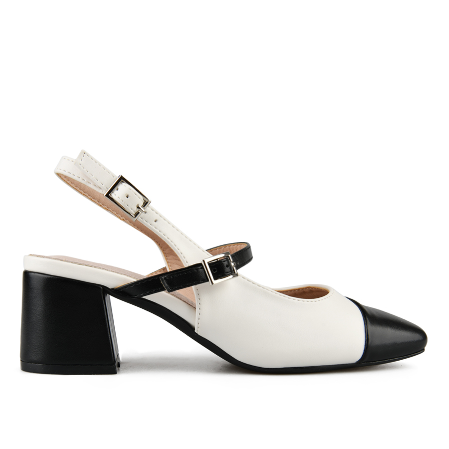 pantofi damă piele ecologică alb/negru 0