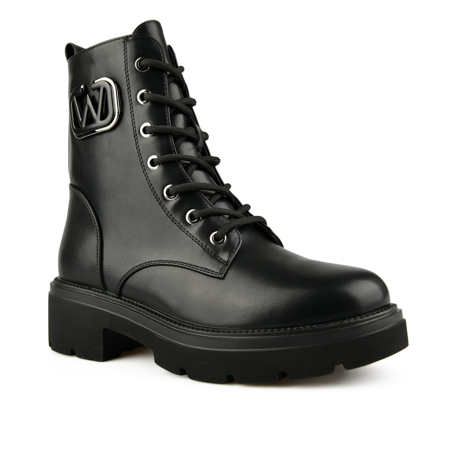 botine damă piele ecologică negru 1