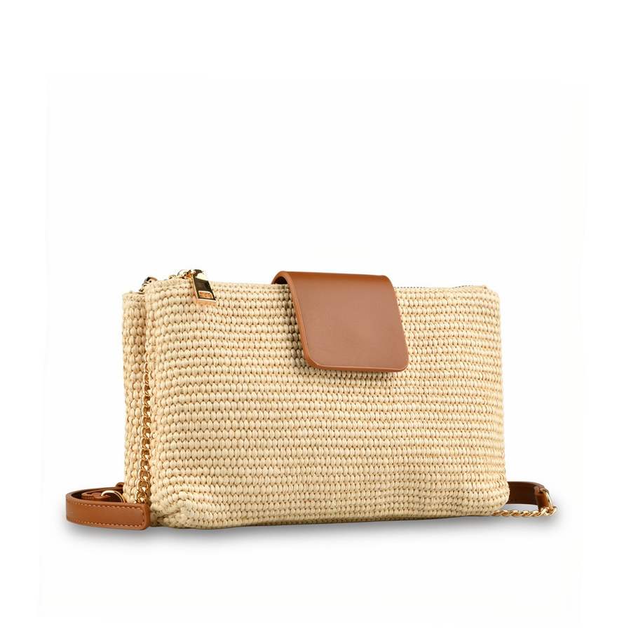 дамска чанта еко кожа бежова 0