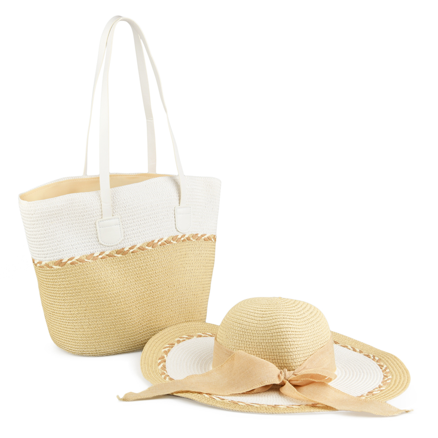 комплект чанта еко кожа бежова 0