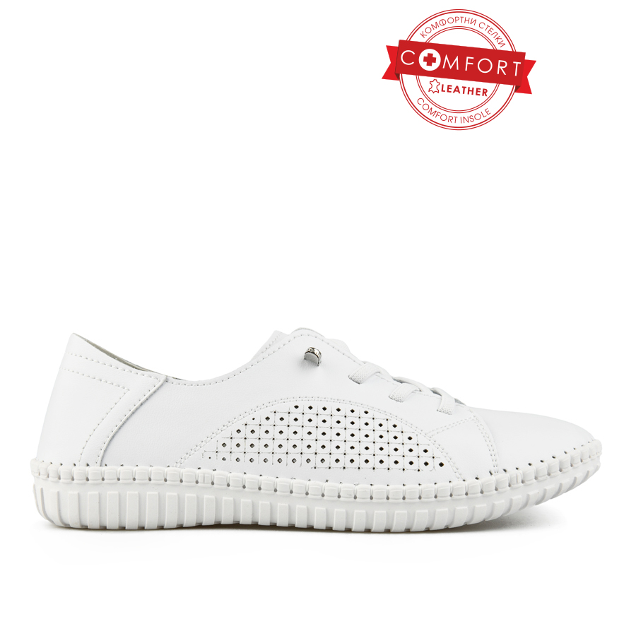 γυναικεία παπούτσια φυσικό δέρμα λευκά 0