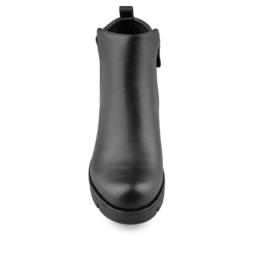 botine damă piele ecologică/textil negru 3