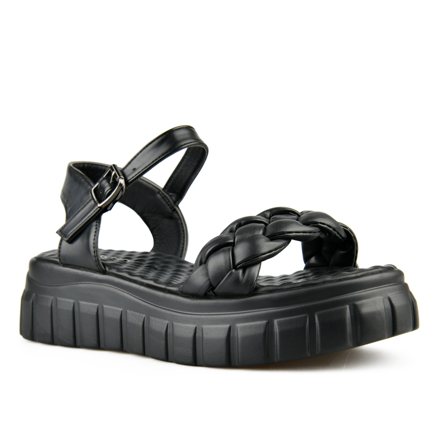 дамски сандали еко кожа черни 2