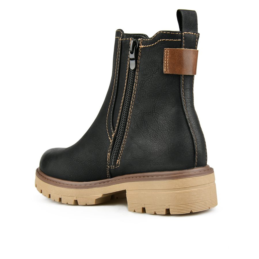 γυναικεία μποτάκια οικολογικό δέρμα μαύρο 3