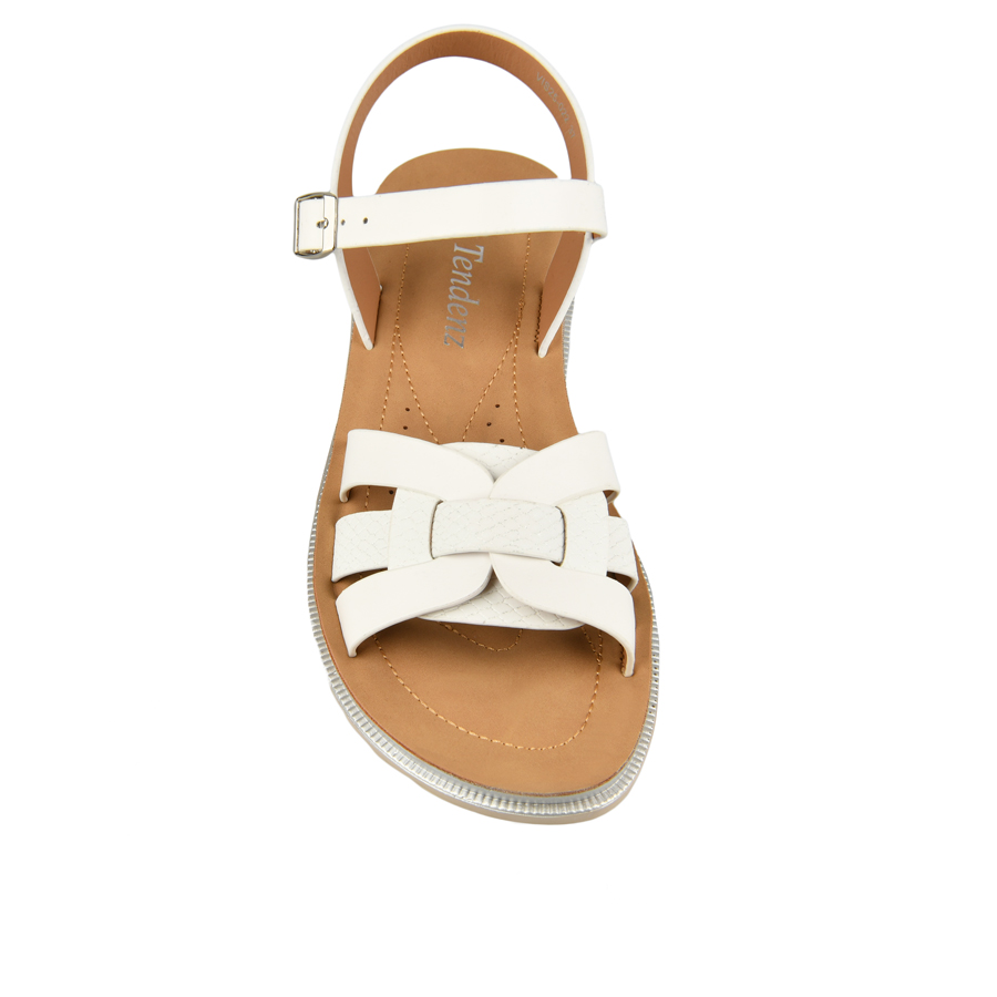 γυναικεία σανδάλια οικολογικό δέρμα λευκά 1