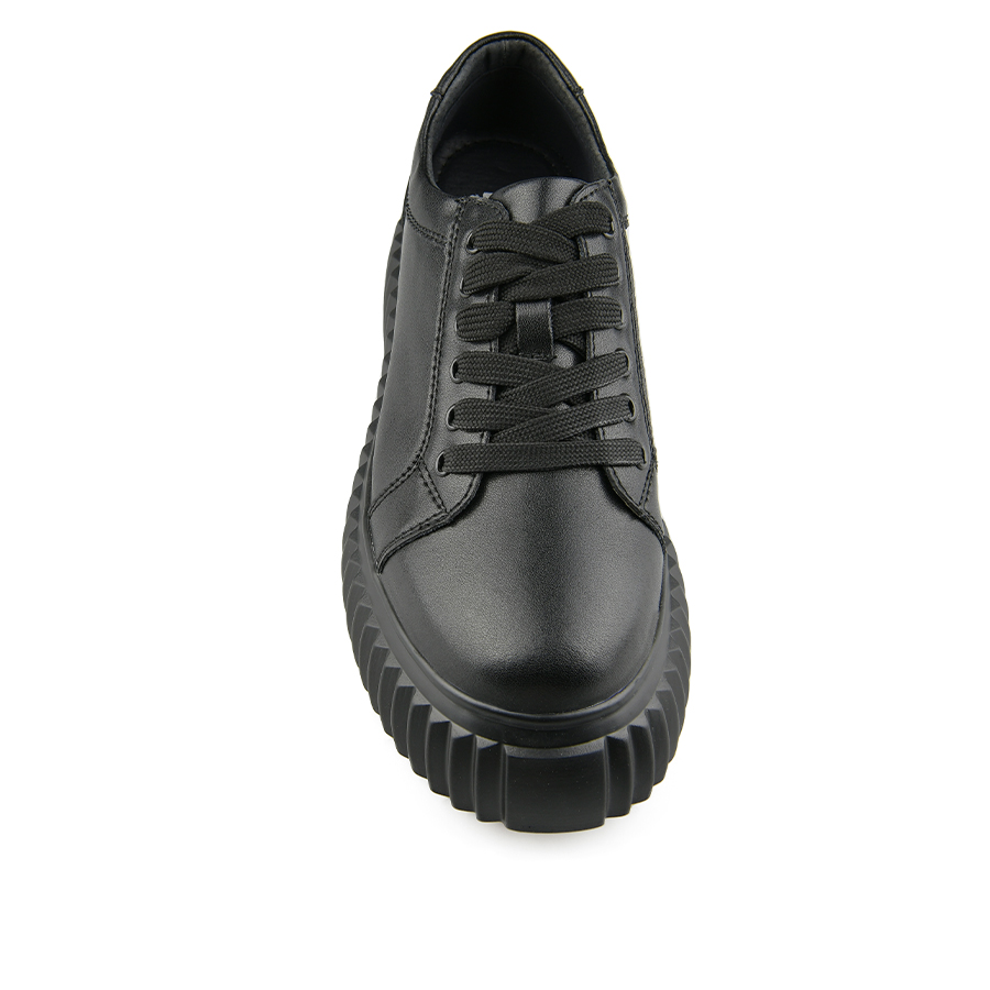 γυναικεία παπούτσια φυσικό δέρμα μαύρο 2