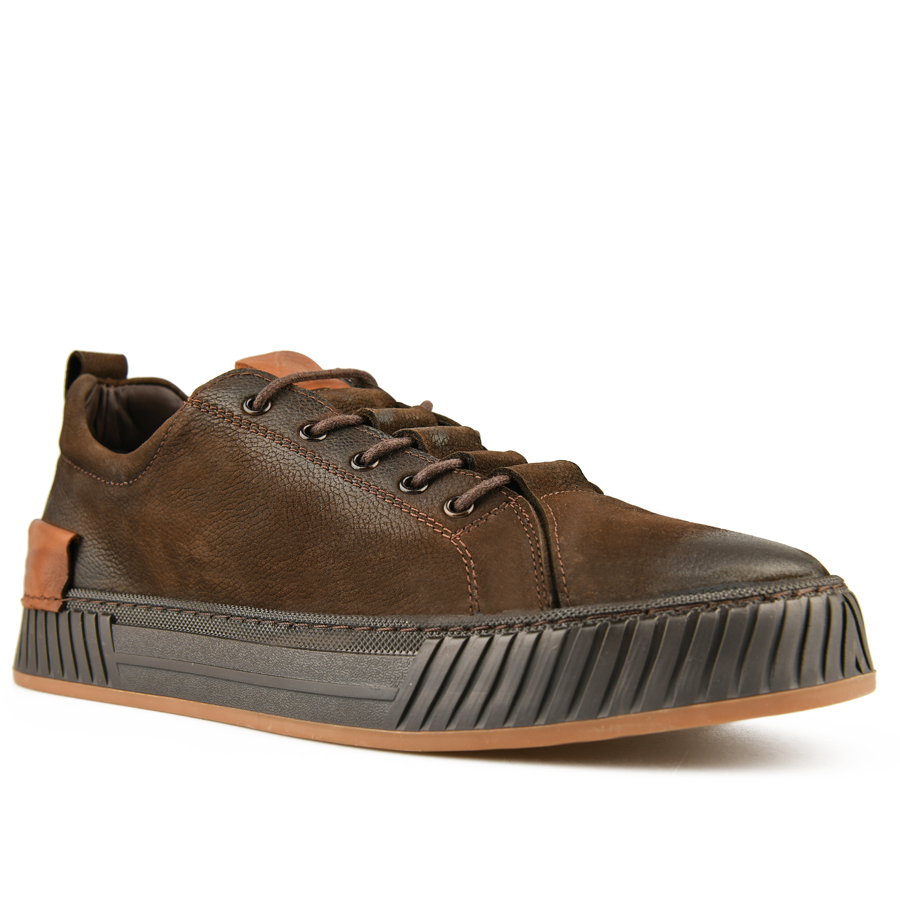 мъжки обувки естествена кожа тъмно кафяви 1