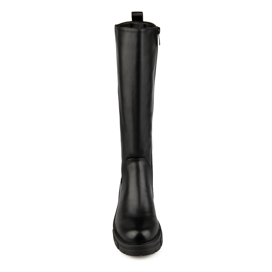 cizme damă piele ecologică/textil negru 2