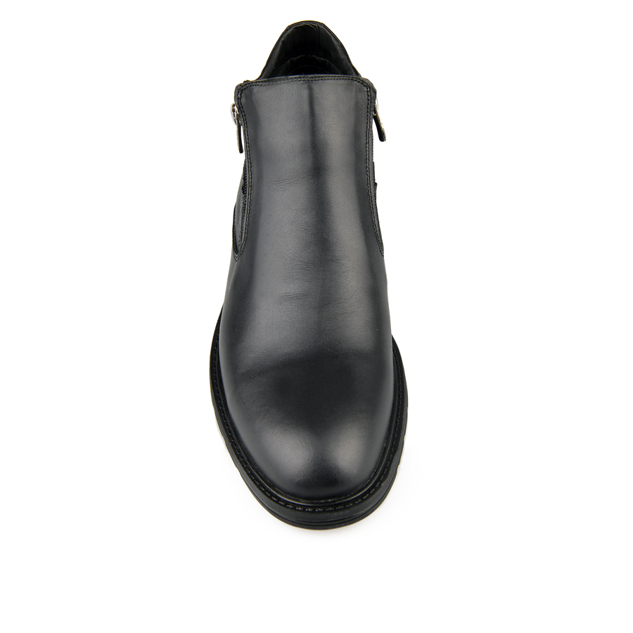 ανδρικά μποτάκια φυσικό δέρμα μαύρο 1