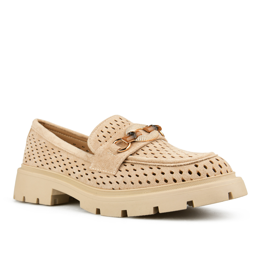 γυναικεία παπούτσια ύφασμα μπεζ 2