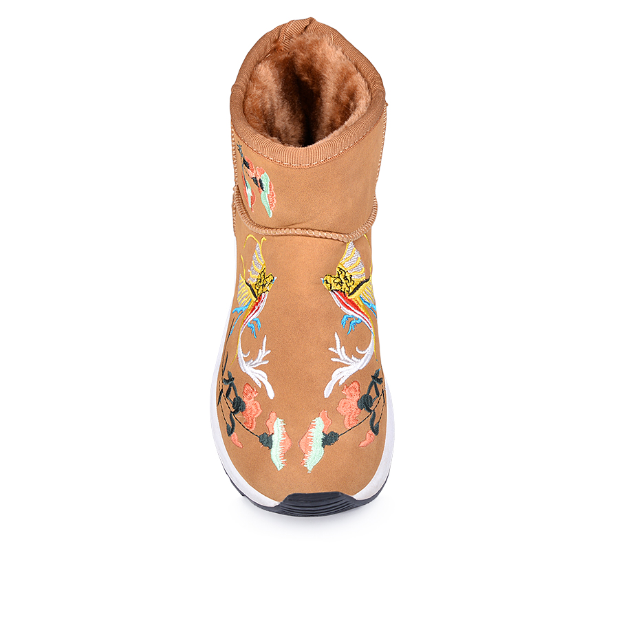 дамски боти еко кожа светло кафяви 2