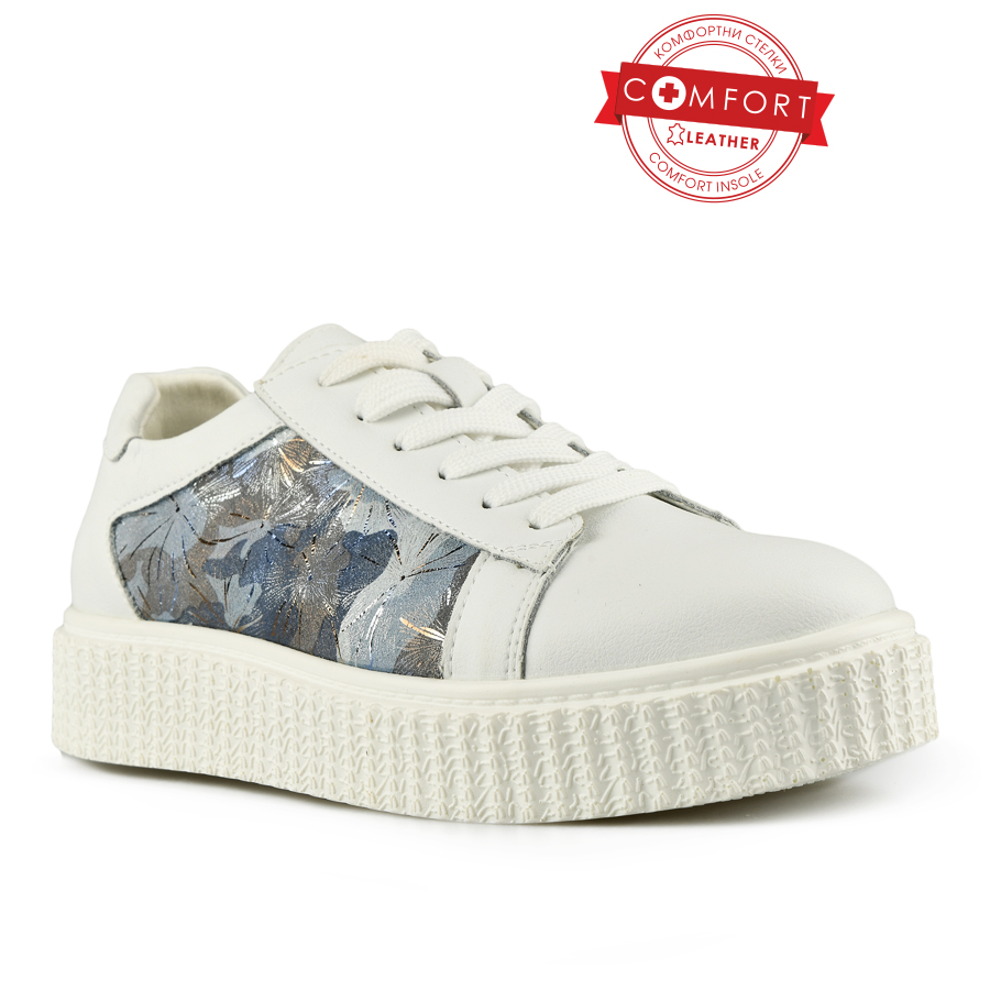 γυναικεία παπούτσια φυσικό δέρμα λευκό/μαύρες 0