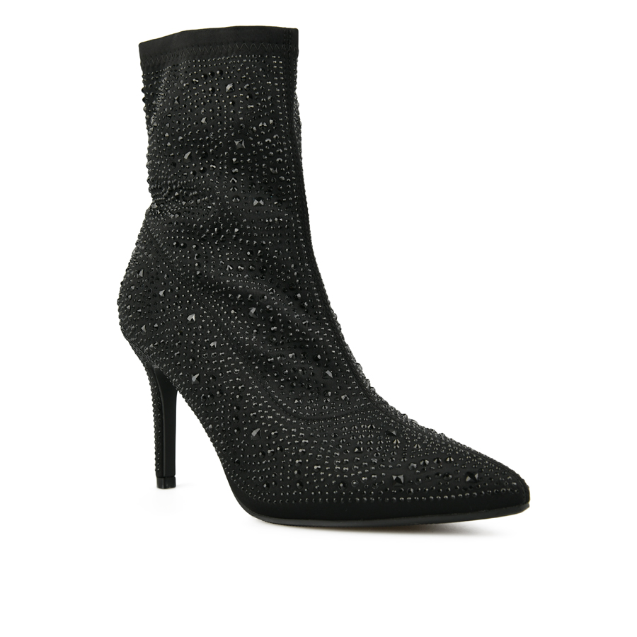 botine damă textil negru 1
