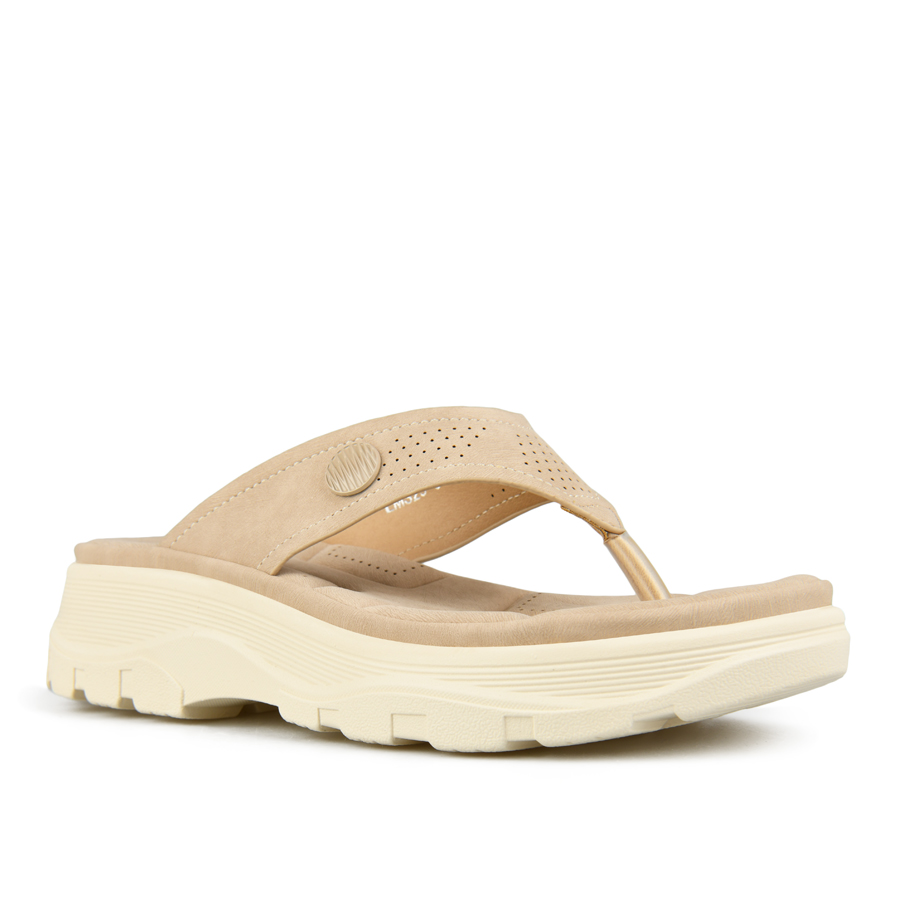 γυναικεία παντόφλες οικολογικό δέρμα μπεζ 2