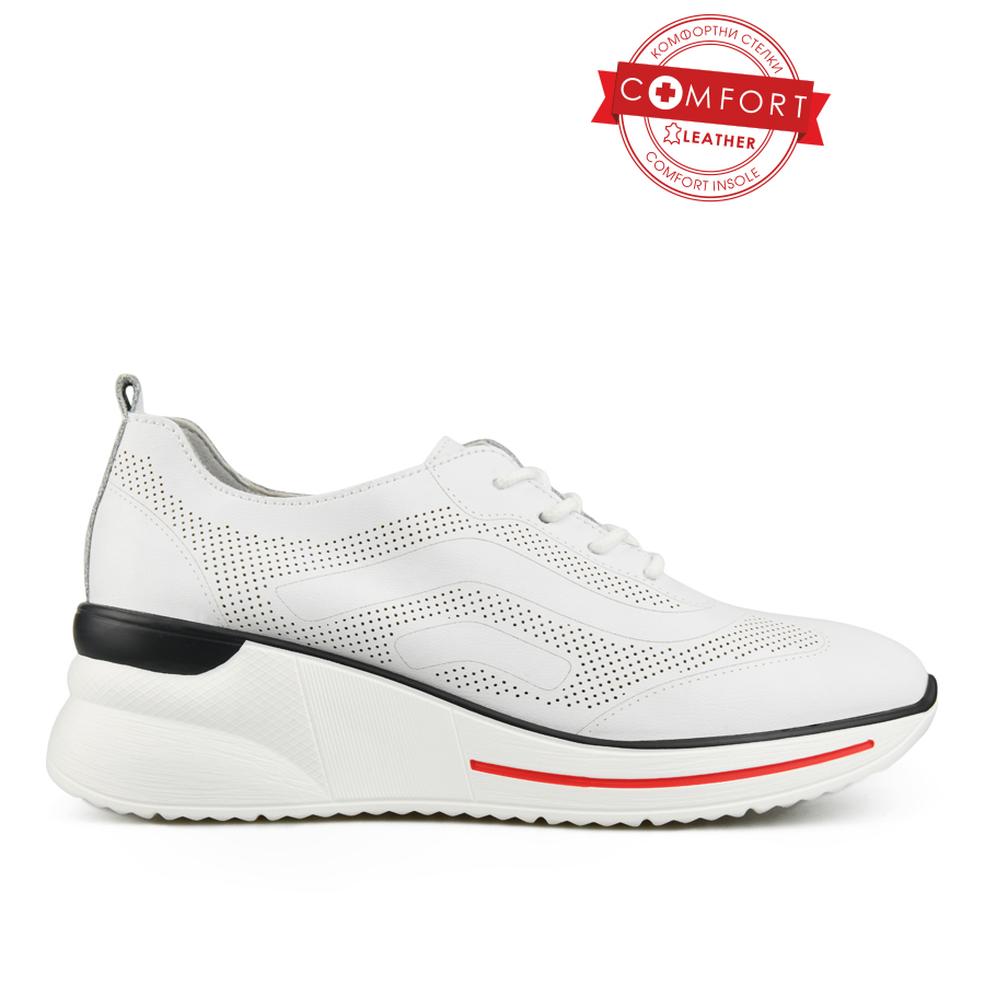 дамски обувки естествена кожа бели 0