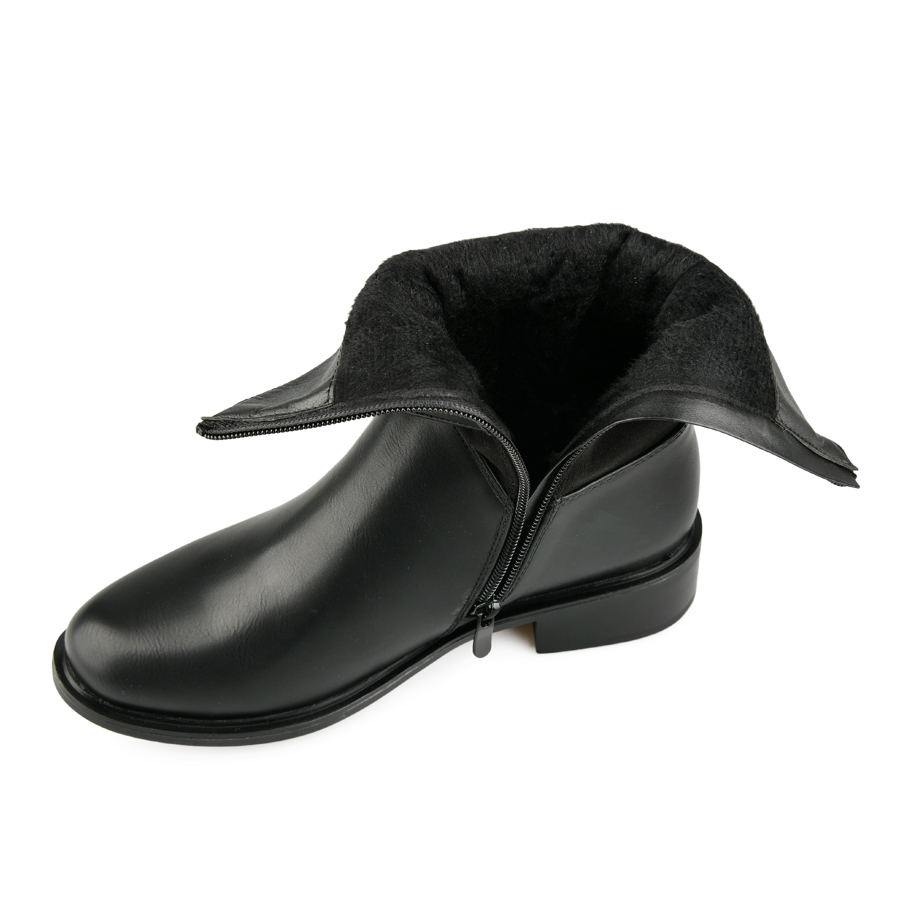 γυναικεία μποτάκια ύφασμα/οικολογικό δέρμα μαύρο 5