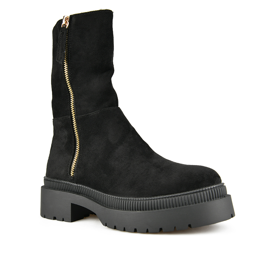 γυναικεία μποτάκια ύφασμα μαύρο 5