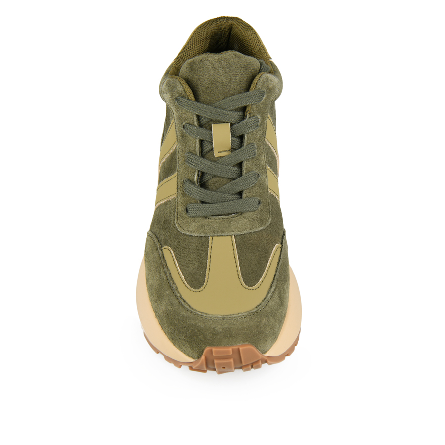 γυναικεία sneakers φυσικό δέρμα/ύφασμα πράσινα 2