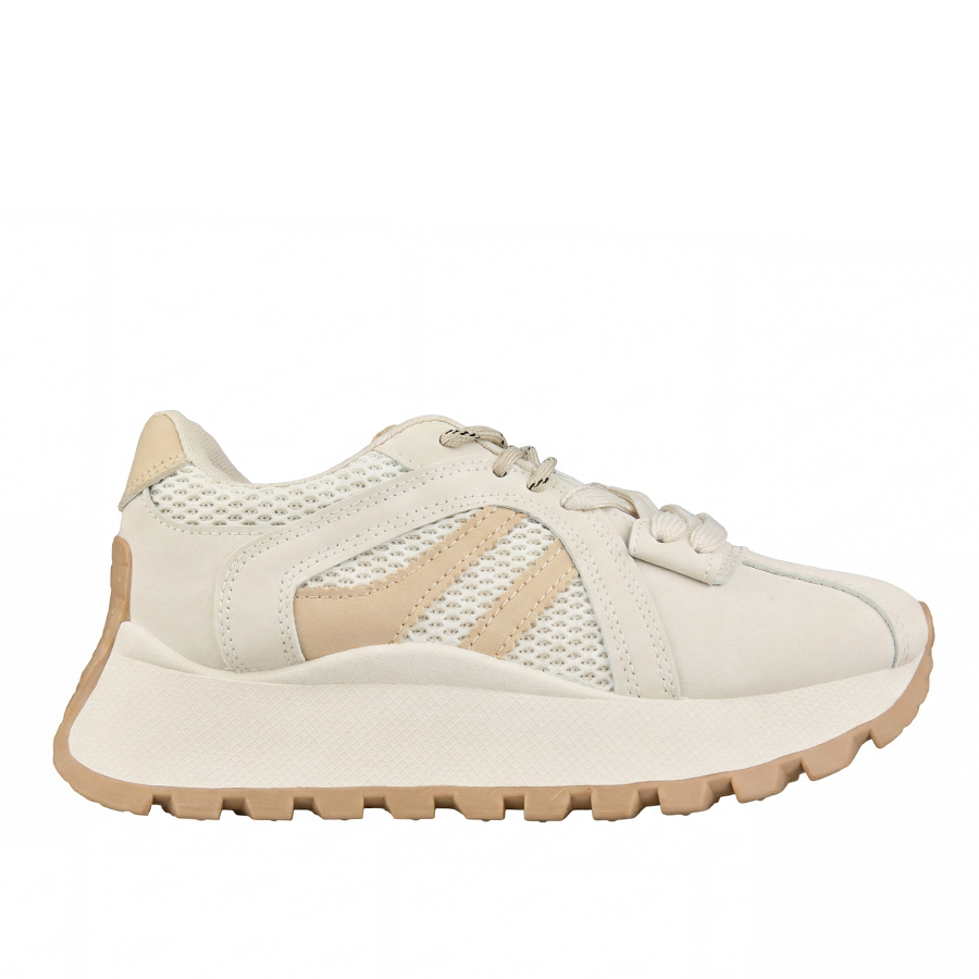 дамски маратонки еко кожа/текстил бежови 0