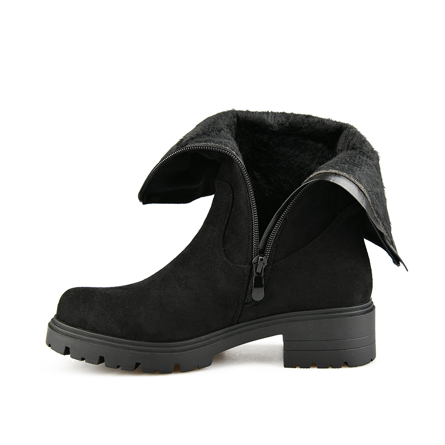 botine damă textil negru 5