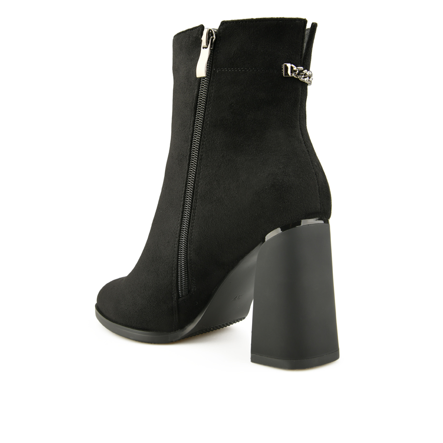 γυναικεία μποτάκια ύφασμα μαύρο 3