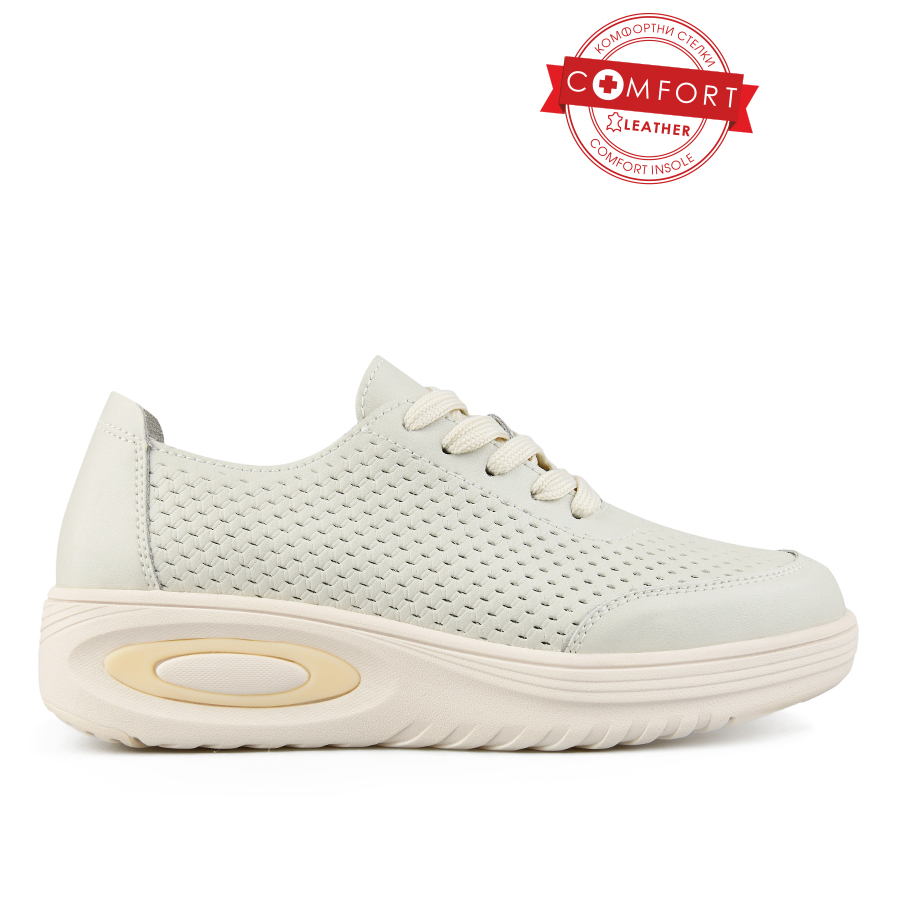 дамски обувки естествена кожа бежови 0