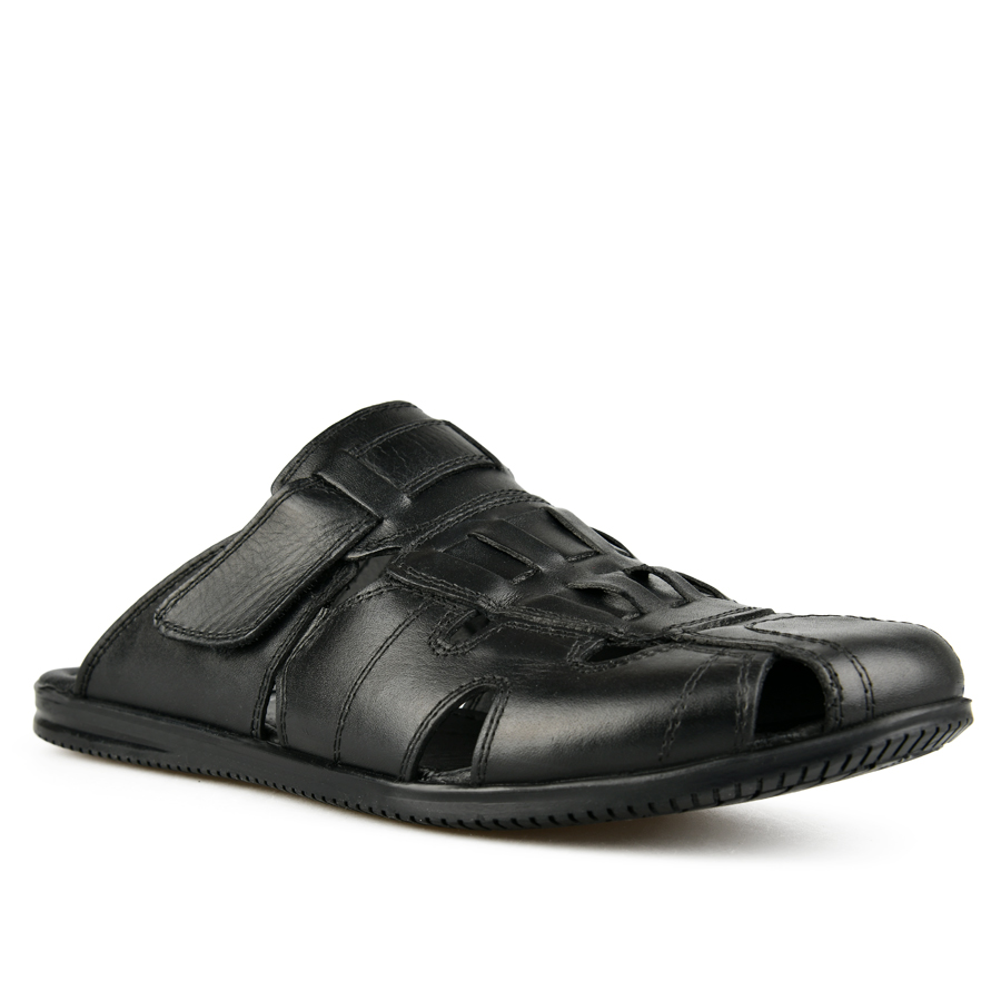 мъжки чехли естествена кожа черни 2