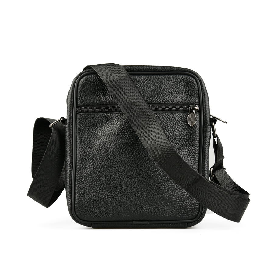 мъжка чанта естествена кожа черна 1