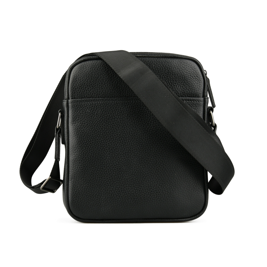ανδρική τσάντα φυσικό δέρμα μαύρη 1