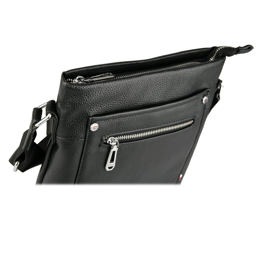 ανδρική τσάντα φυσικό δέρμα μαύρη 2