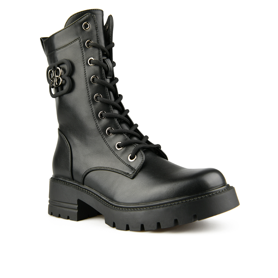 γυναικεία μποτάκια οικολογικό δέρμα μαύρο 1