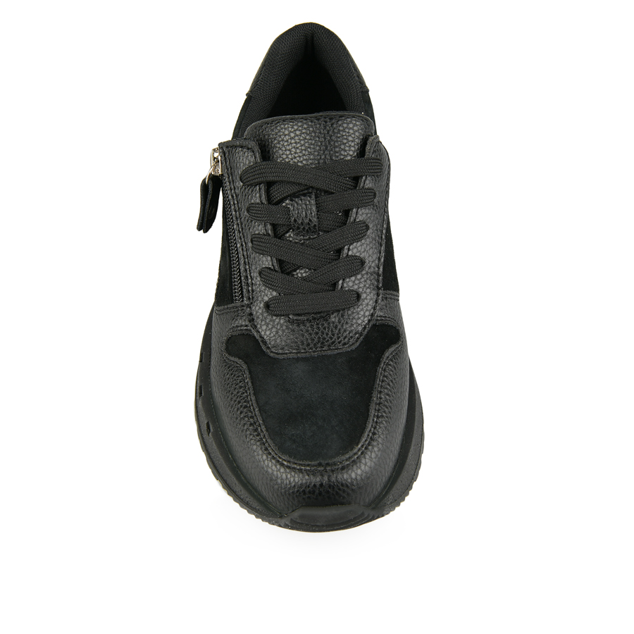 adidași damă piele naturală negru 2