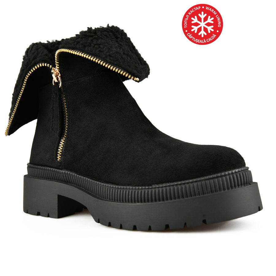 γυναικεία μποτάκια ύφασμα μαύρο 0