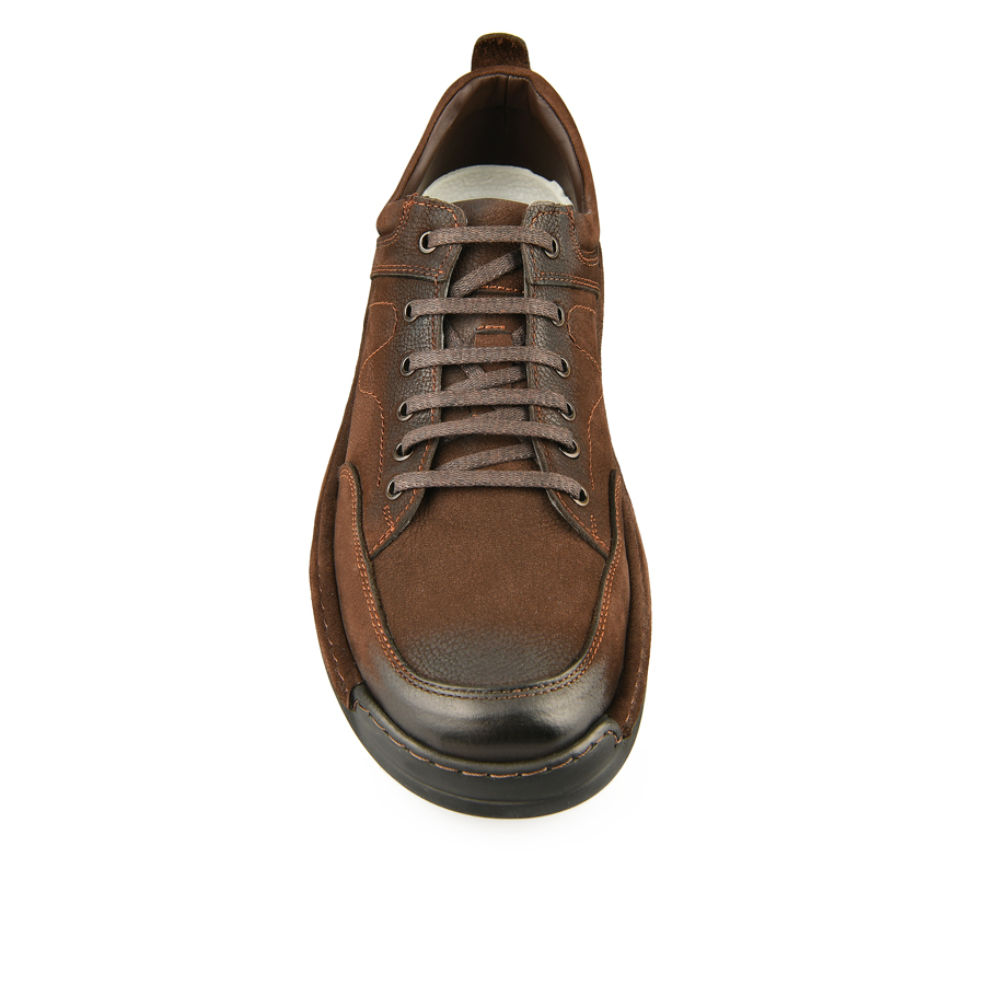 ανδρικά παπούτσια φυσικό δέρμα σκούρο καφέ 1