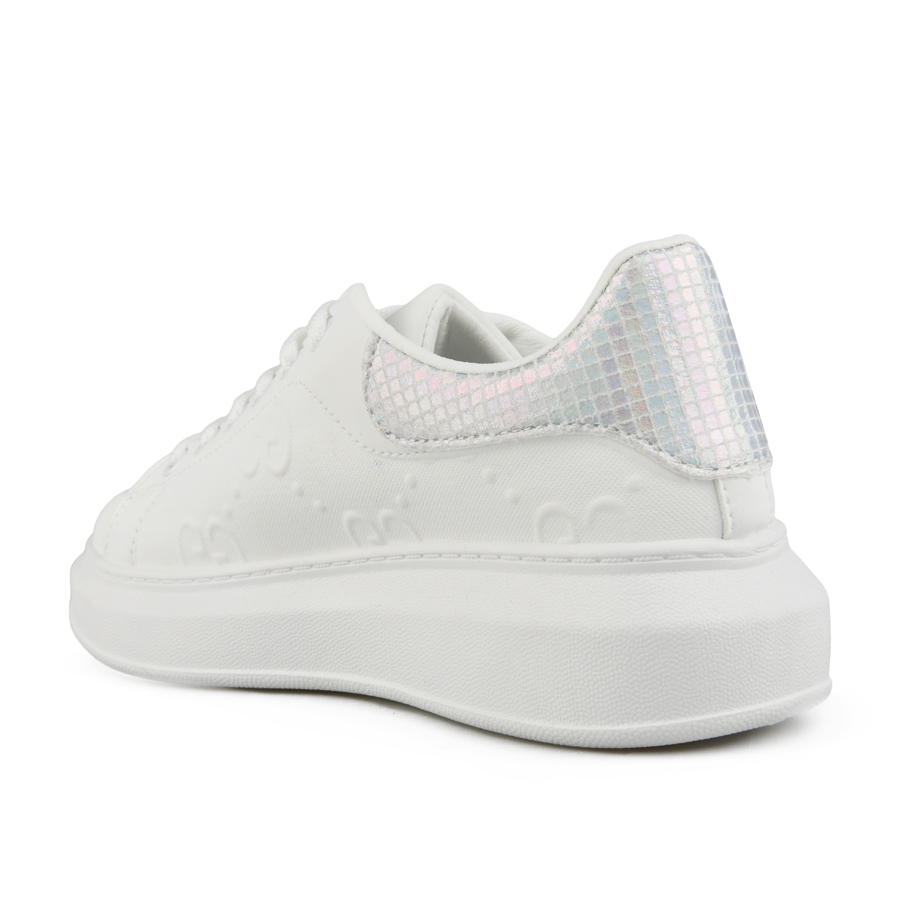 teniși damă piele ecologică alb/gri 3