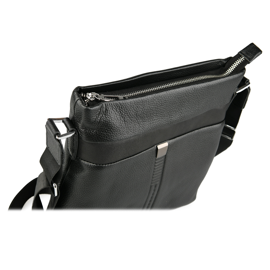 geantă bărbați piele naturală negru 2