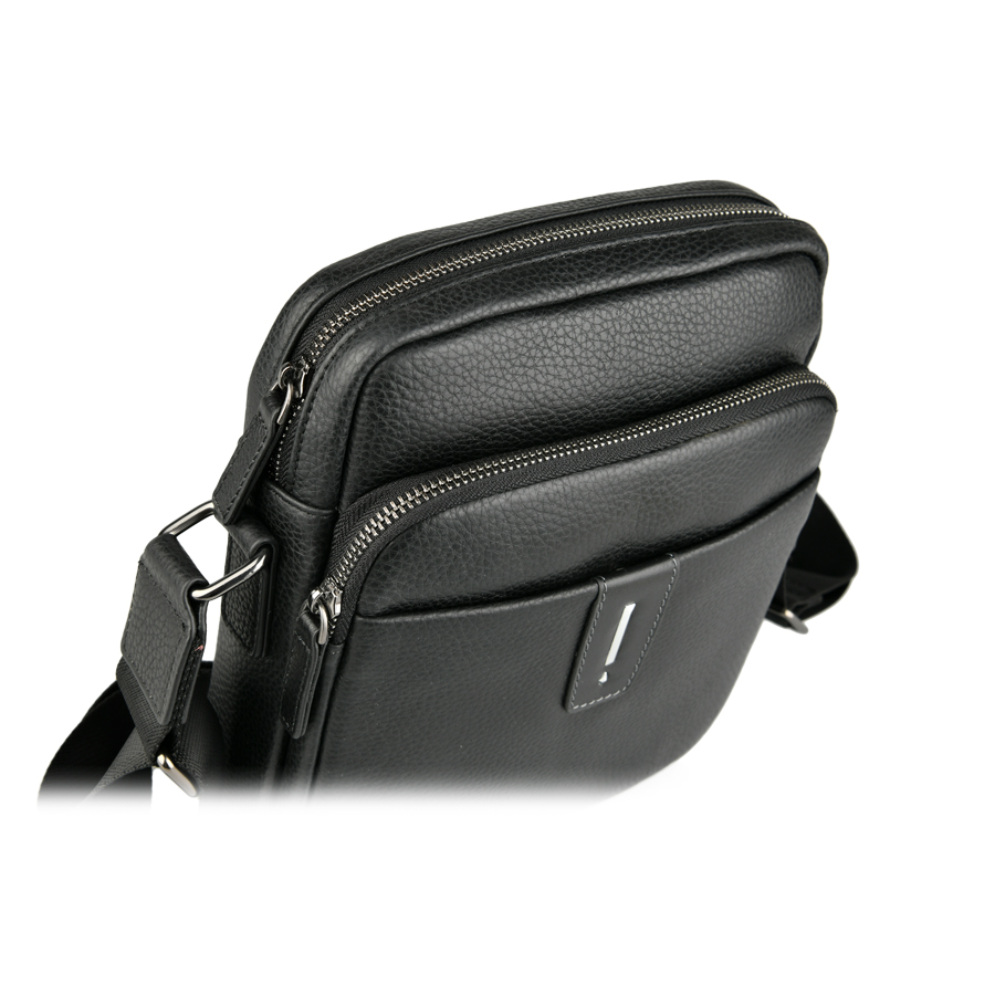 ανδρική τσάντα φυσικό δέρμα μαύρη 2